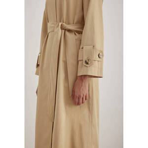 Gabardina Casual de Corte Holgado Color Camel para Otoño - Product Image 5