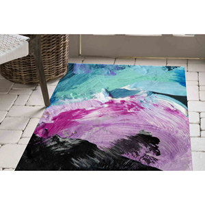 Alfombra con Diseño de Pinceladas: Arte Abstracto Colorido, Decoración Moderna para el Hogar, Alfombra Suave con Pelo Largo - Product Image 2
