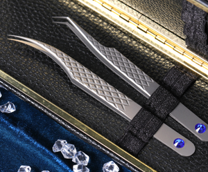 Pinzas para extensiones de pestañas con agarre de diamante, pinzas para pestañas con logotipo personalizado, pinzas de alta calidad con embalaje personalizado - Product Image 5