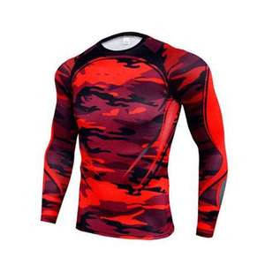 Sublimación de peso pesado Hombres Rash Guard Logotipo personalizado Ropa de artes marciales Entrenamiento Rash Guard Grappling Jiu Jitsu BJJ Rashguard - Product Image 6