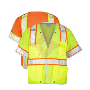Chaleco de Seguridad Impermeable ANSI Clase 1 Hecho a Medida, Ropa de Trabajo de Alta Visibilidad, Bolsillos de Parche, Franjas Reflectantes, OEM/ODM, Guardia de Seguridad - Product Image 1