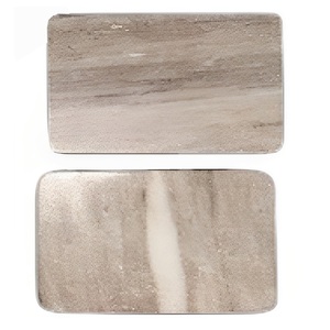 Ensemble de sous-verres rectangulaires en marbre organique de qualité supérieure tampons de table en pierre décorative marron pour hôtels et boissons - Product Image 1