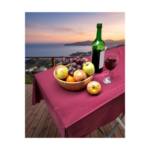 Mantel de Algodón Tejido Ecológico Color Fucsia Liso de 150 cm para Camping, Caravana y Comedor al Aire Libre - Product Image 5