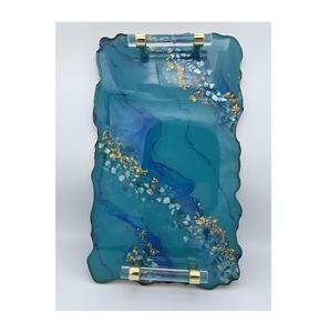 Bandeja decorativa de resina de diseño lujoso para el hogar, bandeja decorativa para mesa de desayuno, la más demandada - Product Image 3