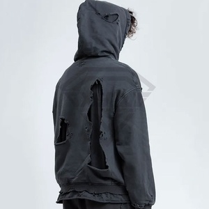 เสื้อฮู้ดผู้ชายสไตล์วินเทจผ้าคอตตอนผสม - Product Image 5