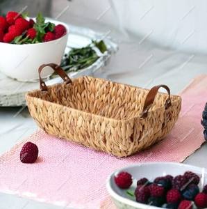 Panier de rangement en jonc de mer Jacinthe d'eau Jacinthe d'eau en osier fait à la main Stockage traditionnel pour livre Journal Magazine - Product Image 2