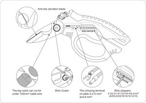 Ciseaux multifonctions 204MM à usage intensif Ciseaux d'électricien avec encoche de câble souple Fournisseur OEM ODM Taiwan - Product Image 4