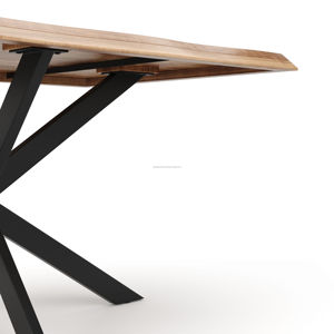 Table à manger moderne en bois massif pour la salle à manger, meubles de luxe pour la cuisine, finition naturelle, vente en gros - Product Image 4