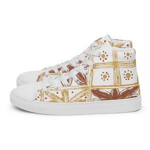 Scarpe alte da uomo in tela traspirante e comode scarpe da passeggio in juta EVA Rubber solette primavera estate stampe uniche - Product Image 1