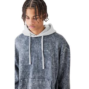 Sweat à capuche tendance effet délavé, streetwear chaud et épais 300 g/m² en coton/polaire, personnalisable pour hommes – Meilleures ventes - Product Image 6