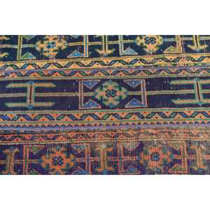 Alfombra Vintage de 2.2x4.3 pies, Alfombra Turca, Alfombra de Lana con Diseño Floral Azul - Product Image 5