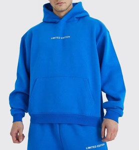 Sergé vente en gros hommes bleu Royal survêtement doux coton polaire personnalisé imprimé respirant 2 1 conception hiver OEM Service côté - Product Image 6