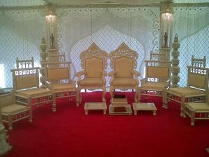 Ensemble de chaises de mariage royal dorées Ensemble de chaises de mariage lion Ensemble de chaises de mariage pour roi maharaja - Product Image 2