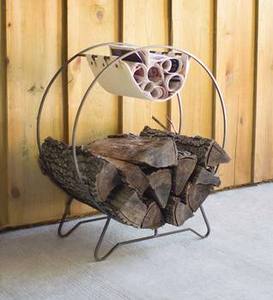 Rack à bûches en fer massif de grande taille de style design, parfait pour le rangement du bois des foyers et des foyers. - Product Image 4