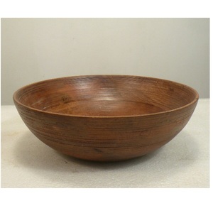 Grand bol en bois pour servir les aliments Nouveau style Bol de service en bois poli - Product Image 1