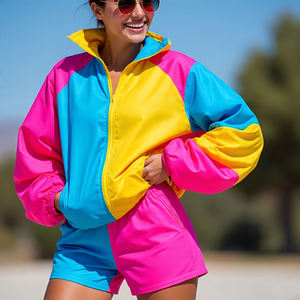 Conjuntos de pantalones cortos cortavientos de gran tamaño para mujer, pantalones cortos de lluvia de verano, conjunto de pantalones cortos impermeables para correr de nailon 100% para mujer - Product Image 5