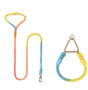 Cuerda de algodón ecológica hecha a mano, Collar de perro, correa de perro para niña/niño, cuerda de algodón de color personalizada hecha a mano - Product Image 1