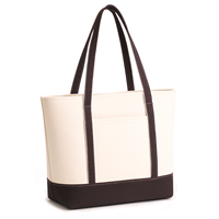 Bolso de Mano Clásico Marrón para Mujer, de Lona de Algodón Resistente, con Diseño Personalizado Bordado, Color Sólido, para Uso Diario, Bolso Tote Grande de Hombro