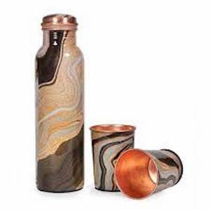 Botella de Agua Térmica Ecológica de Lujo Moderna Hecha a Mano con Tapa de Cobre para Hogar, Oficina y Exteriores, con Aislamiento de 6 Horas - Product Image 5