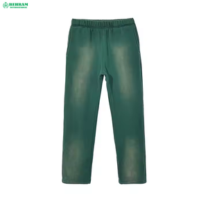Wholesale Heavyweight Cotton Acid Washed <b>Men's</b> Sweatpants Casual Wide Leg Sun Faded <b>Man</b> <b>Trouser</b> Jogger Straight Sweatpants - Product Image 2