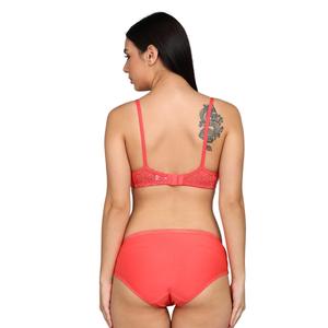 Conjunto de sujetador y Bikini de algodón para mujer, precio al por mayor, diseño personalizado con color sólido elegante y bordado sexy - Product Image 6