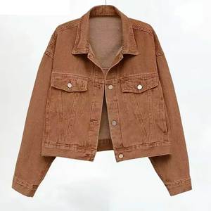 Veste en jean personnalisée pour femme, respirante, décontractée, tendance, multi-poches, à manches longues pour femme - Product Image 1