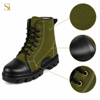 SUPER FORCE Chaussures de Randonnée Montantes Unisexe en Cuir Imperméables à Lacets pour le Désert, Bottes d'Entraînement Tactiques Camouflage