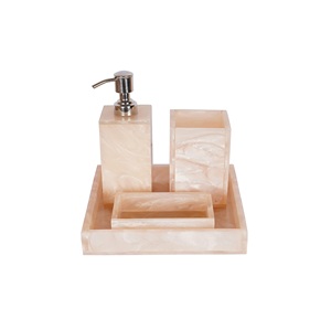 Ensemble de salle de bain en résine de haute qualité, vente en gros, accessoires de salle de bain d'hôtel de luxe, ensemble de salle de bain en résine 4 pièces à vendre - Product Image 2