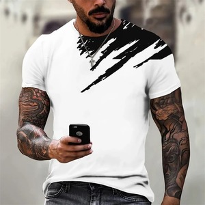 Camiseta de talla grande de algodón de alta calidad con estampado frontal personalizado para hombre - Product Image 4