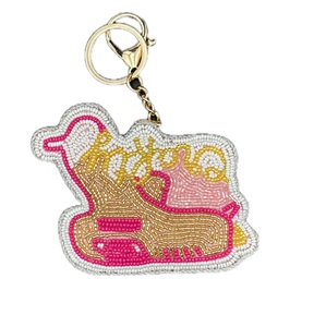 Handmade Seed Beads Keychain Embroidery Decorative Pendant Bag <b>Accessory</b> Seed Bead Embroidery Keychain Stylish Handmade Fashion - Product Image 1