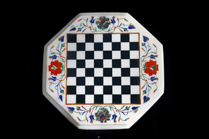 Boîte de rangement en marbre pour jeu d'échecs |   Jeu d'échecs artisanal noir et blanc |   Jeu de stratégie classique pour adultes et enfants |   Animaux Angéliques - Product Image 2