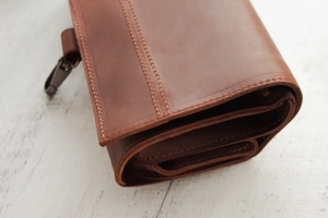 Handmade Vintage Style Dopp <b>Kit</b> Toiletry Bag Men's <b>Travel</b> Case with Logo PU Leather Canvas Material Wholesale Purchase Available - Product Image 2