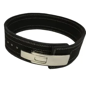 Genuine Leather Gym belt with adjustable leaver buckle at best price