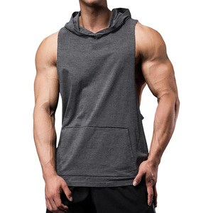 Men's Hooded <b>Tank</b> <b>Top</b> Gym Wear Custom Vest Fitness Wholesale Workout Singlet Plus Size Plain Knitted 3D Pattern for Bodybuilding - Product Image 1