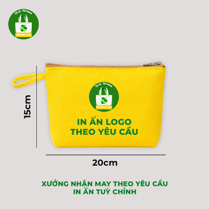 Truong Gia Canvas Tote Bag 20x15cm Zipper Wallet Custom Logo Printed Shopping Bag - Product Image 3