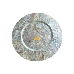 Handmade Mother of Pearl <b>Round</b> Tray Customized Dishes Plates <b>Placemat</b> for Table Decoration From in Vietnam - Product Image 1