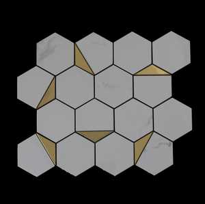 Cao Cấp Hexagone 3Inch 73Mm Grey <span class=keywords><strong>New</strong></span> <span class=keywords><strong>Mosaic</strong></span> Tường Đá Matte Bóng Thủy Tinh Gốm Sứ Lưới Nội Thất Bên Ngoài Bức Tường Khảm - Product Image 1