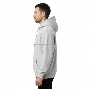 Sudadera con Capucha para Hombre, Tejida, con Cierre, Oversize, Transpirable, de Mezcla de Poliéster y Algodón, 300g, Ecológica, para Otoño - Product Image 5