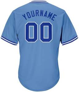Maillot de baseball personnalisable bleu clair-blanc pour hommes femmes vêtements de sport personnalisés caractéristiques imprimées respirantes pour le softball - Product Image 3