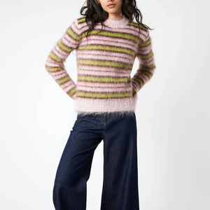 Cómodo suéter de Mohair para mujer, transpirable, última llegada, tendencia superior, logotipo personalizado, antiarrugas, el mejor suéter de Mohair para mujer - Product Image 4