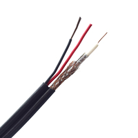 Cable Coaxial Compuesto RG59+2 de 305M con Cubierta Negra y Blanca para Instalación de Cámaras Analógicas y Proyectos de CCTV