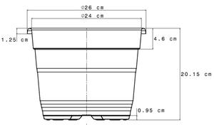 Pots de haute qualité CD 7,5 litres pots de pépinière ronds en plastique recyclé de différentes couleurs - Product Image 3