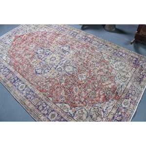 Grand tapis vintage, tapis turc 5,2x8,2 pieds, tapis en laine rouge - Product Image 4