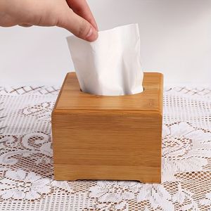 Contenedor de pañuelos de madera rústica, soporte de pañuelos de madera hecho a mano, caja organizadora de escritorio de madera para almacenamiento de oficina - Product Image 6