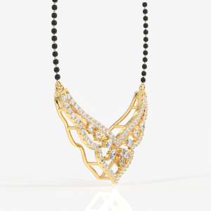 Mangalsutra de Oro de 18K para Mujer con Diamantes de Moissanita Redondos y con Corte Marquise, Joyería Elegante de Moissanita - Product Image 2