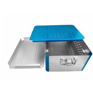 Boîte vide en aluminium avec plateau pour instruments divers, rangement vétérinaire, organiseur, trousse d'instruments chirurgicaux pour clinique vétérinaire - Product Image 6