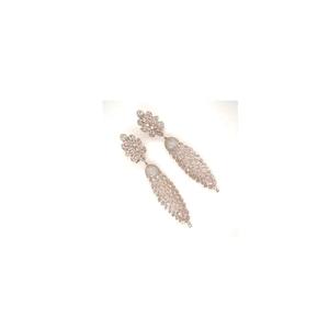 Pendiente de diamante natural de marca de lujo con oro rosa real de 14 18 Kt disponible a un precio asequible Pendiente de diamante Joyería de moda - Product Image 1