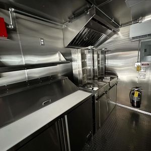 New Design 15.7 Ft Triple Axle Food Truck Trailer <b>Stainless</b> <b>Steel</b> Body <b>Outdoor</b> Catering Mobile <b>Kitchen</b> With Prep Space - Product Image 6