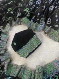 Indien pakistanais à la mode fantaisie fil Zari travail fête évacuation de l'humidité Saree belle couleur noire écraser séquence Faux - Product Image 4