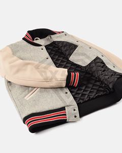 Nouvelle arrivée 2025 veste de baseball à manches en cuir veste d'hiver à manches en cuir patchwork brodé de conception personnalisée de haute qualité - Product Image 2